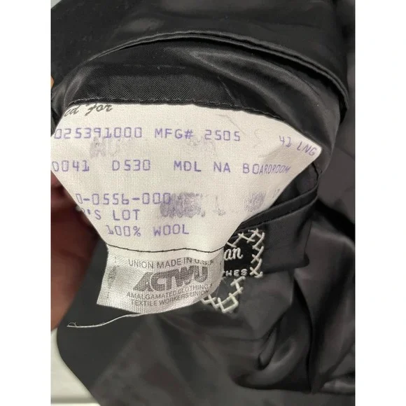 Hickey Freeman Boardroom Blazer Jacket Mens 41 Long Black 100% Wool Sport Coat - Picture 15 of 16